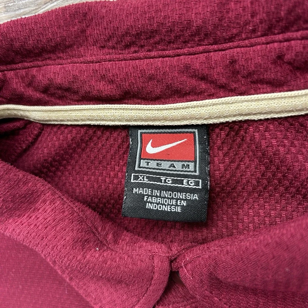 Vintage 00s Nike‎ Team XL FSU Florida State Seminoles Polo Garnet Gold